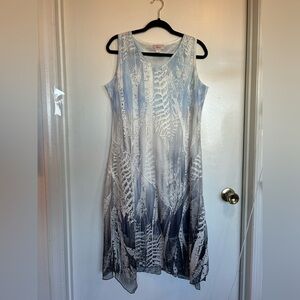 Bohemian lace Blue and White Maxi Dress